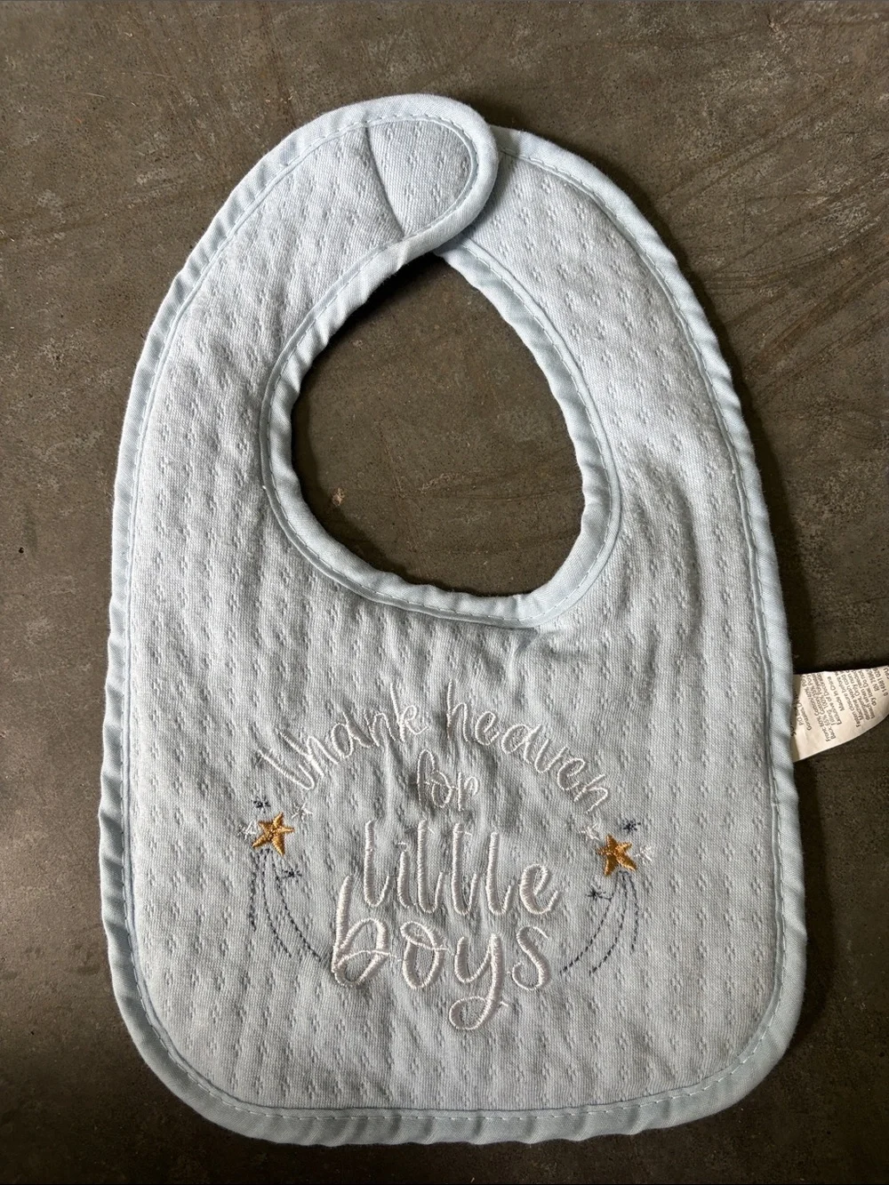 Baby Bib Set - Neutral & Light Blue Embroidered Kids Bibs